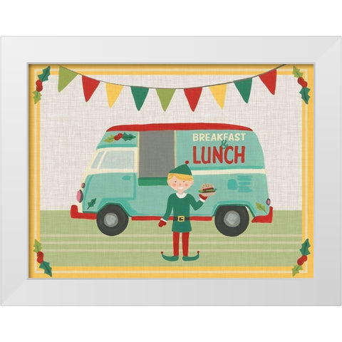 Food Truck Holidays Collection A White Modern Wood Framed Art Print by Vess, June Erica