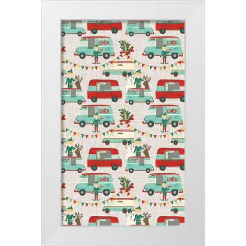 Food Truck Holidays Collection E White Modern Wood Framed Art Print by Vess, June Erica