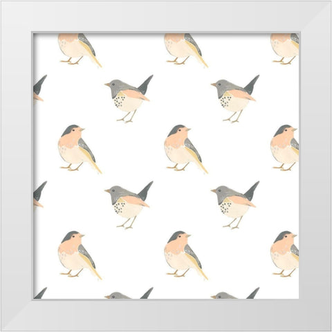 Songbird Collection I White Modern Wood Framed Art Print by Vess, June Erica