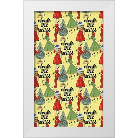 Vintage Christmas Collection E White Modern Wood Framed Art Print by Popp, Grace