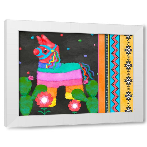 PiÃ±ata Party Collection A White Modern Wood Framed Art Print by Reynolds, Jade