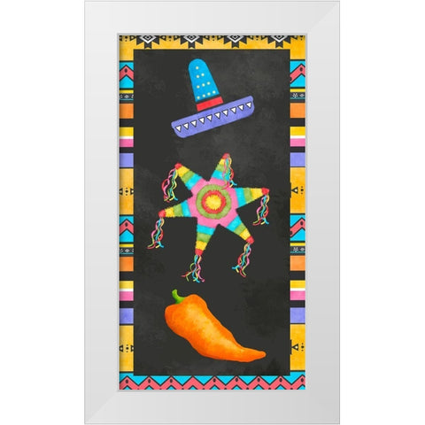 PiÃ±ata Party Collection B White Modern Wood Framed Art Print by Reynolds, Jade