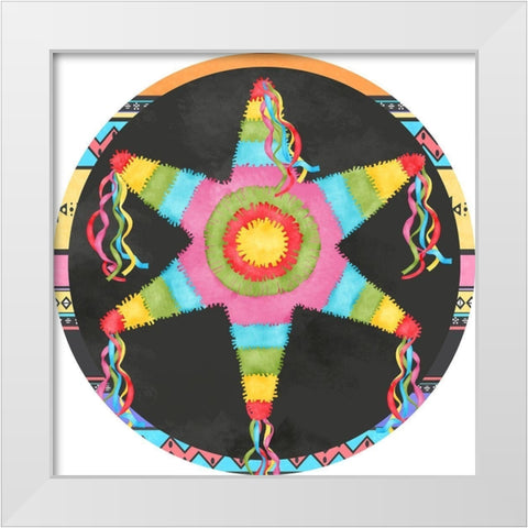 PiÃ±ata Party Collection C White Modern Wood Framed Art Print by Reynolds, Jade