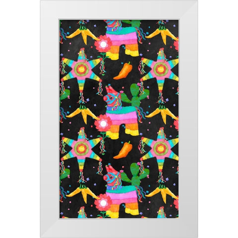 PiÃ±ata Party Collection E White Modern Wood Framed Art Print by Reynolds, Jade