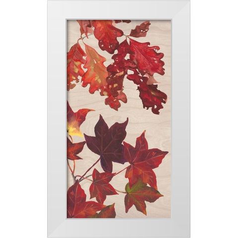 Autumn Leaves Collection B White Modern Wood Framed Art Print by Miller, Dianne