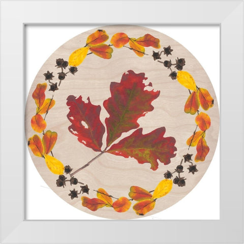 Autumn Leaves Collection C White Modern Wood Framed Art Print by Miller, Dianne