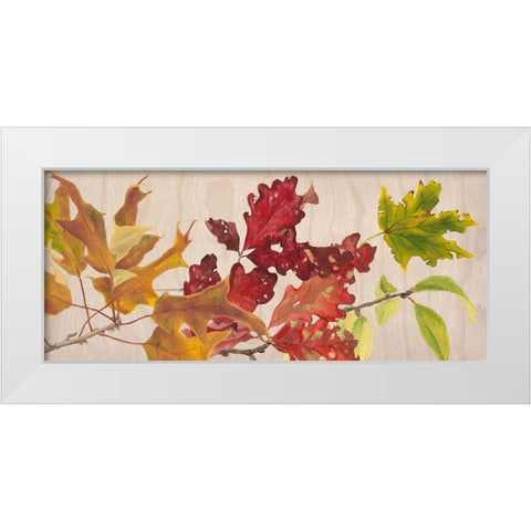 Autumn Leaves Collection D White Modern Wood Framed Art Print by Miller, Dianne