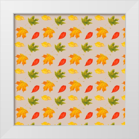 Autumn Leaves Collection F White Modern Wood Framed Art Print by Miller, Dianne