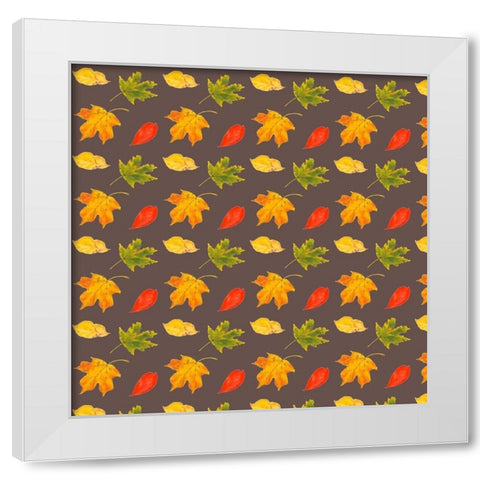 Autumn Leaves Collection G White Modern Wood Framed Art Print by Miller, Dianne