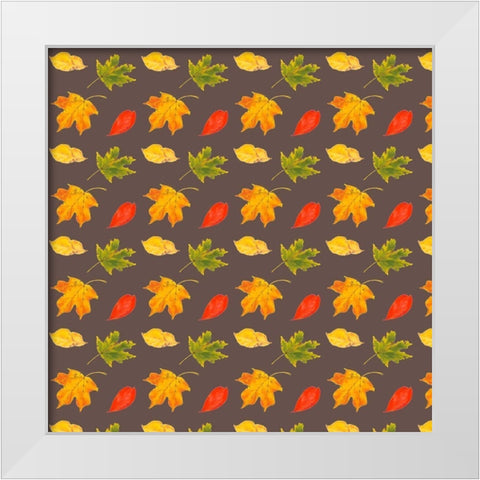 Autumn Leaves Collection G White Modern Wood Framed Art Print by Miller, Dianne