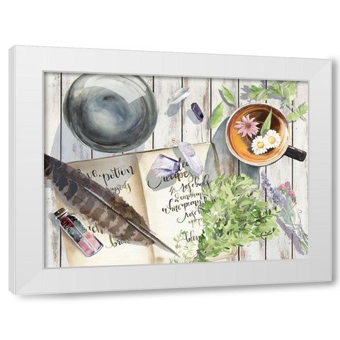 Green Witch Collection A White Modern Wood Framed Art Print by Parker, Jennifer Paxton