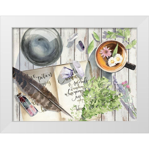 Green Witch Collection A White Modern Wood Framed Art Print by Parker, Jennifer Paxton