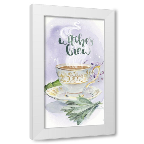 Green Witch Collection B White Modern Wood Framed Art Print by Parker, Jennifer Paxton