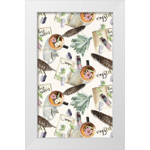 Green Witch Collection E White Modern Wood Framed Art Print by Parker, Jennifer Paxton