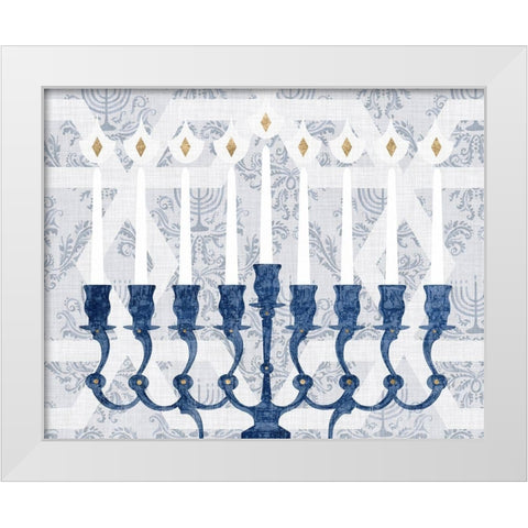Sophisticated Hanukkah Collection A White Modern Wood Framed Art Print by Borges, Victoria