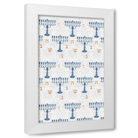 Sophisticated Hanukkah Collection E White Modern Wood Framed Art Print by Borges, Victoria