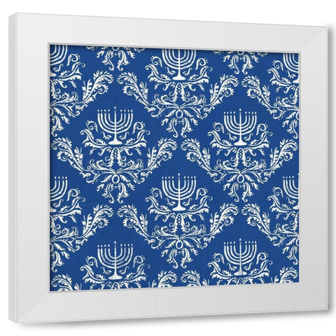 Indigo Hanukkah Collection G White Modern Wood Framed Art Print by Borges, Victoria