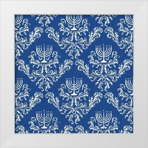 Indigo Hanukkah Collection G White Modern Wood Framed Art Print by Borges, Victoria