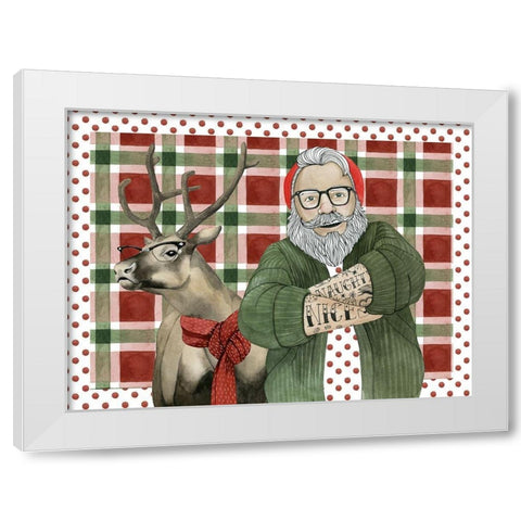 Hipster Santa Collection A White Modern Wood Framed Art Print by Popp, Grace