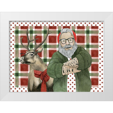 Hipster Santa Collection A White Modern Wood Framed Art Print by Popp, Grace