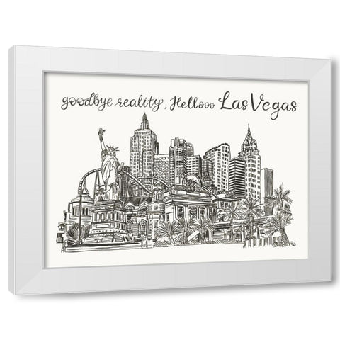 Viva Vegas Collection A White Modern Wood Framed Art Print by Wang, Melissa