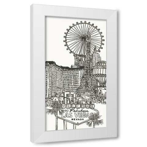 Viva Vegas Collection B White Modern Wood Framed Art Print by Wang, Melissa