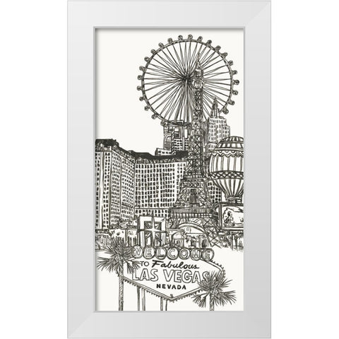 Viva Vegas Collection B White Modern Wood Framed Art Print by Wang, Melissa