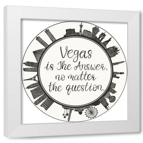 Viva Vegas Collection C White Modern Wood Framed Art Print by Wang, Melissa