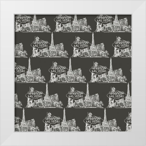 Viva Vegas Collection H White Modern Wood Framed Art Print by Wang, Melissa