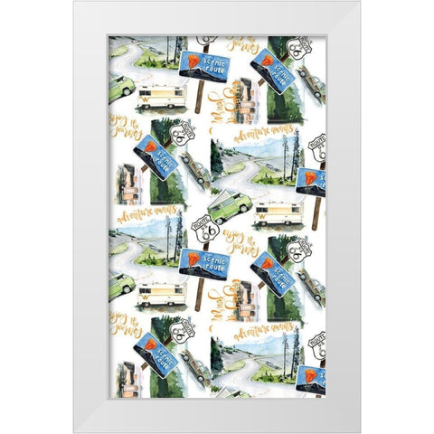 Summer Vacation Collection E White Modern Wood Framed Art Print by Parker, Jennifer Paxton