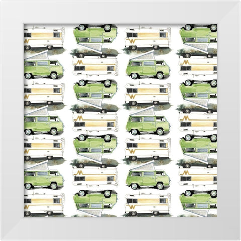 Summer Vacation Collection H White Modern Wood Framed Art Print by Parker, Jennifer Paxton