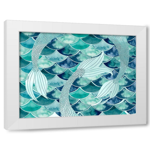 Mermaid Scales Collection A White Modern Wood Framed Art Print by Popp, Grace