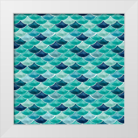 Mermaid Scales Collection F White Modern Wood Framed Art Print by Popp, Grace