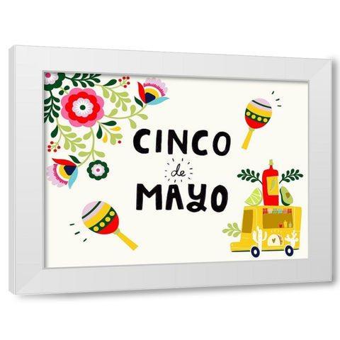 Cinco de Mayo Collection A White Modern Wood Framed Art Print by Borges, Victoria