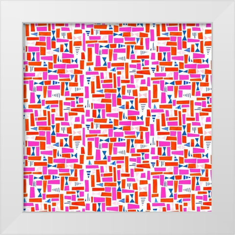 Circus Fun Collection F White Modern Wood Framed Art Print by Blanckslate