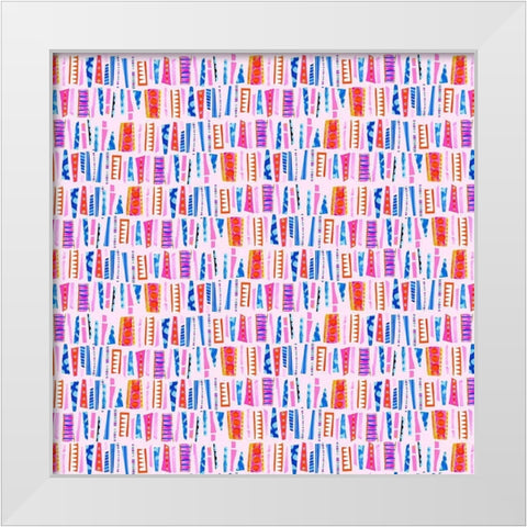 Circus Fun Collection H White Modern Wood Framed Art Print by Blanckslate