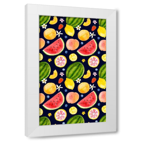 Fresh Fruit Collection E White Modern Wood Framed Art Print by Borges, Victoria