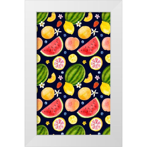 Fresh Fruit Collection E White Modern Wood Framed Art Print by Borges, Victoria