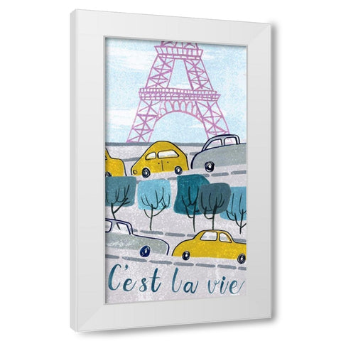 Bonjour Paris Collection B White Modern Wood Framed Art Print by Wang, Melissa