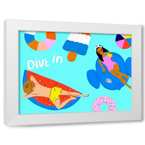 Soak up the Sun Collection A White Modern Wood Framed Art Print by Blanckslate