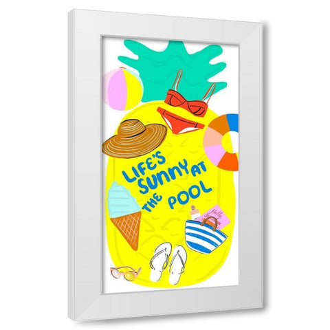 Soak up the Sun Collection B White Modern Wood Framed Art Print by Blanckslate
