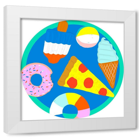 Soak up the Sun Collection C White Modern Wood Framed Art Print by Blanckslate