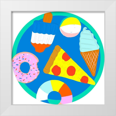 Soak up the Sun Collection C White Modern Wood Framed Art Print by Blanckslate