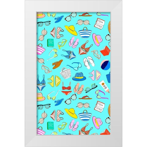 Soak up the Sun Collection E White Modern Wood Framed Art Print by Blanckslate