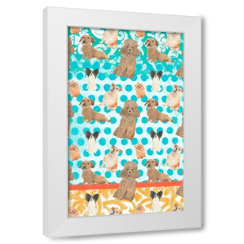 Parlor Pooch Collection E White Modern Wood Framed Art Print by Vess, June Erica