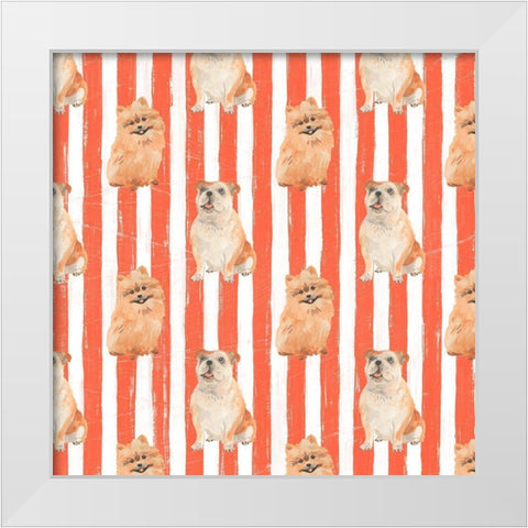 Parlor Pooch Collection G White Modern Wood Framed Art Print by Vess, June Erica