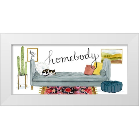 Homebody Collection D White Modern Wood Framed Art Print by Borges, Victoria