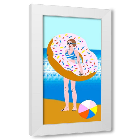 Beachy Keen Collection B White Modern Wood Framed Art Print by Blanckslate
