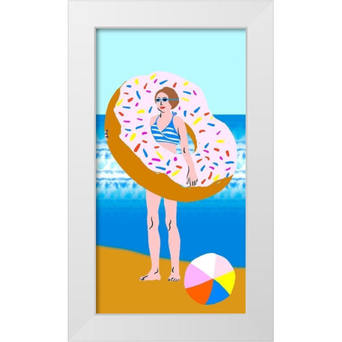 Beachy Keen Collection B White Modern Wood Framed Art Print by Blanckslate