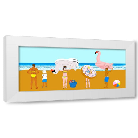 Beachy Keen Collection D White Modern Wood Framed Art Print by Blanckslate